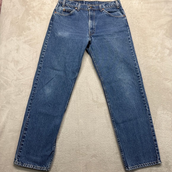 Vintage Levi's 505 Jeans Mens 36x32 Blue Straight Orange Tab Medium Wash 90s USA